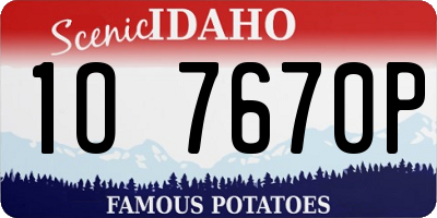 ID license plate 1O7670P