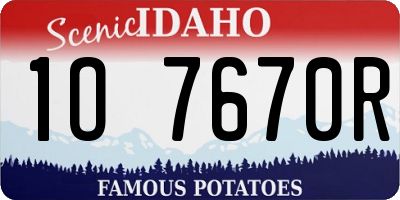 ID license plate 1O7670R