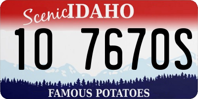 ID license plate 1O7670S