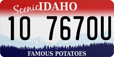 ID license plate 1O7670U