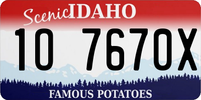 ID license plate 1O7670X