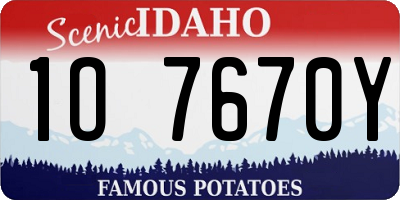 ID license plate 1O7670Y