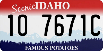 ID license plate 1O7671C