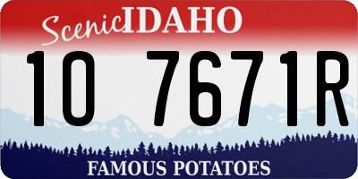 ID license plate 1O7671R