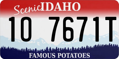 ID license plate 1O7671T