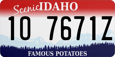 ID license plate 1O7671Z