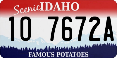 ID license plate 1O7672A