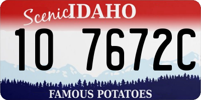 ID license plate 1O7672C