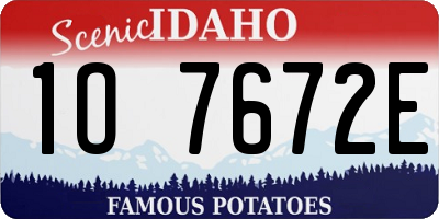 ID license plate 1O7672E