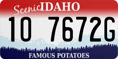 ID license plate 1O7672G