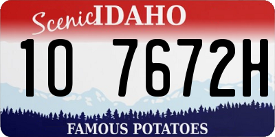 ID license plate 1O7672H