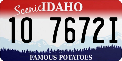 ID license plate 1O7672I