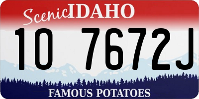 ID license plate 1O7672J