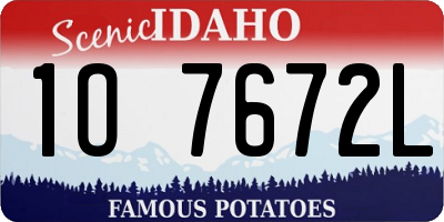 ID license plate 1O7672L