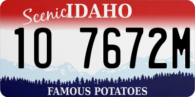ID license plate 1O7672M