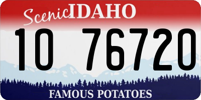 ID license plate 1O7672O
