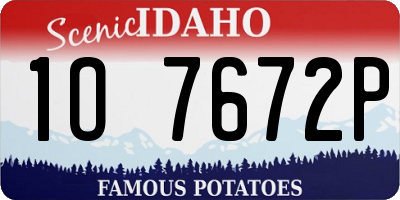 ID license plate 1O7672P