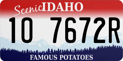 ID license plate 1O7672R