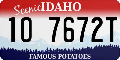 ID license plate 1O7672T