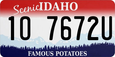 ID license plate 1O7672U