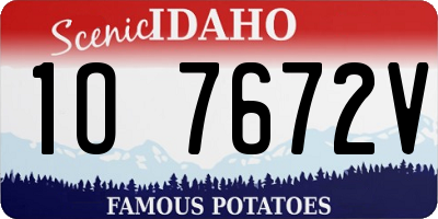 ID license plate 1O7672V