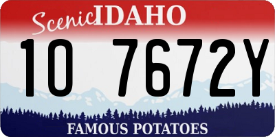ID license plate 1O7672Y