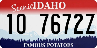ID license plate 1O7672Z