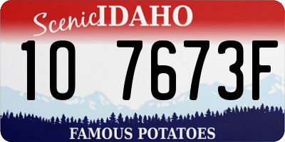 ID license plate 1O7673F