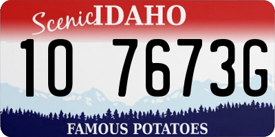 ID license plate 1O7673G