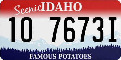 ID license plate 1O7673I