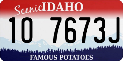 ID license plate 1O7673J