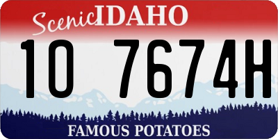 ID license plate 1O7674H