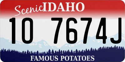 ID license plate 1O7674J