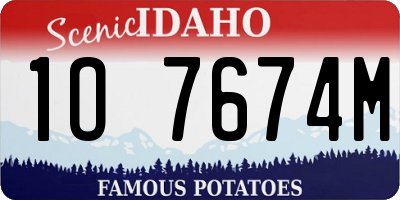 ID license plate 1O7674M