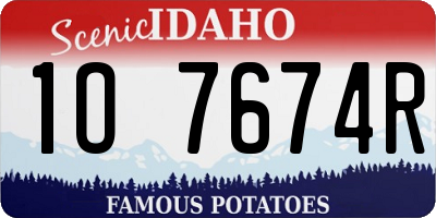 ID license plate 1O7674R