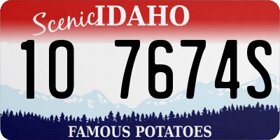 ID license plate 1O7674S