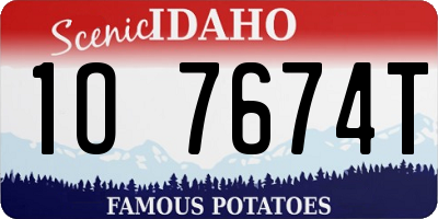 ID license plate 1O7674T