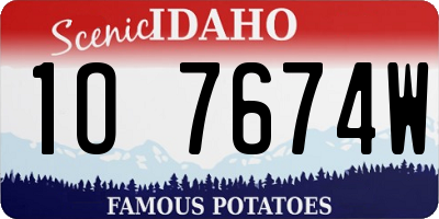 ID license plate 1O7674W