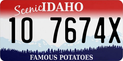 ID license plate 1O7674X