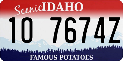 ID license plate 1O7674Z