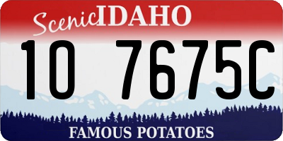 ID license plate 1O7675C