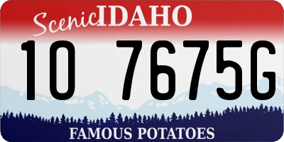 ID license plate 1O7675G