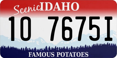 ID license plate 1O7675I