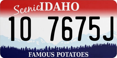 ID license plate 1O7675J
