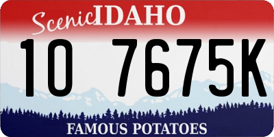 ID license plate 1O7675K