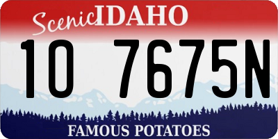 ID license plate 1O7675N