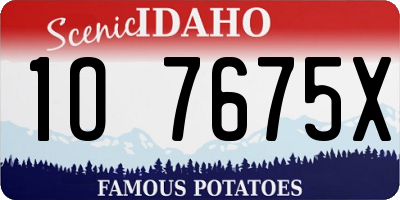 ID license plate 1O7675X