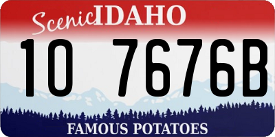 ID license plate 1O7676B
