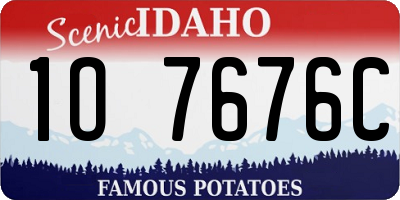 ID license plate 1O7676C
