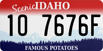ID license plate 1O7676F